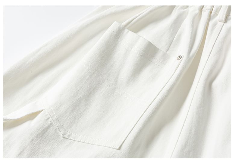 Shineon Studio - Hoge taille effen cargo shorts