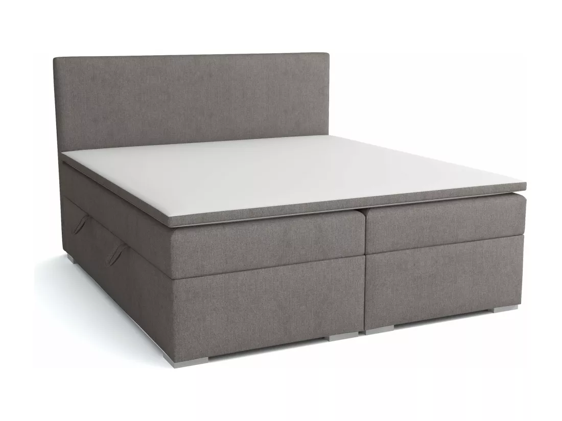 LIT BOXSPRING avec surmatelas Ennis 200x200 cm, Lux 06 (Gris)