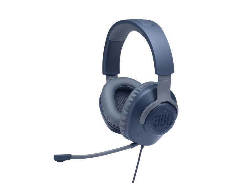JBL Headset Quantum 100 Blau Kabelgebundenes Over-Ear-Gaming-Headset mit abnehmbarem Mikro