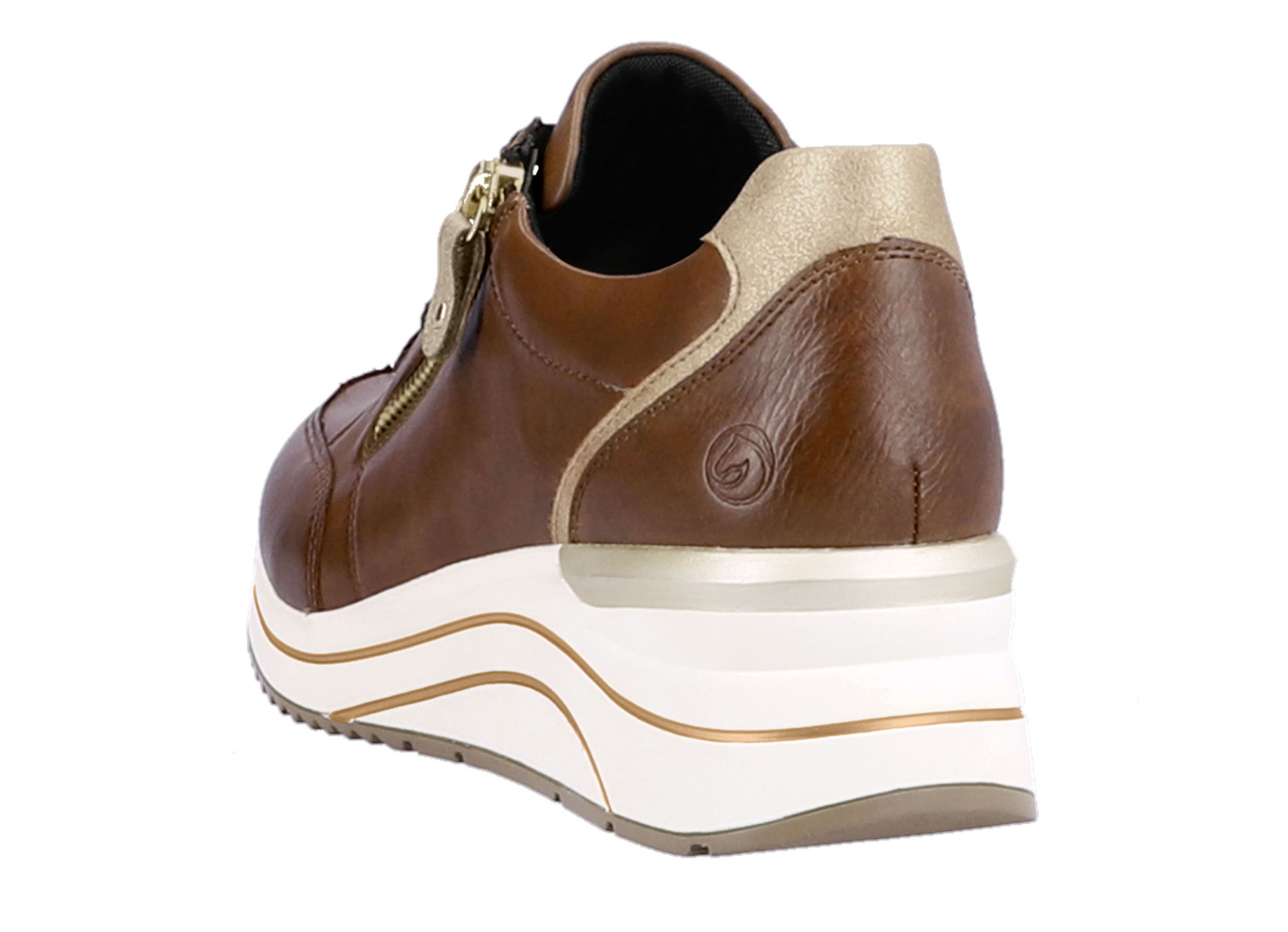 Remonte Schnür-Sneaker mit mattgoldfarbenen Besätzen