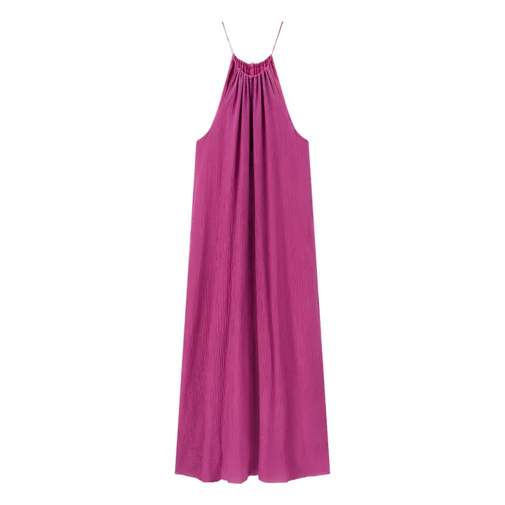 Pomandère Robe Bretelles Fines Coton et Soie | Violet