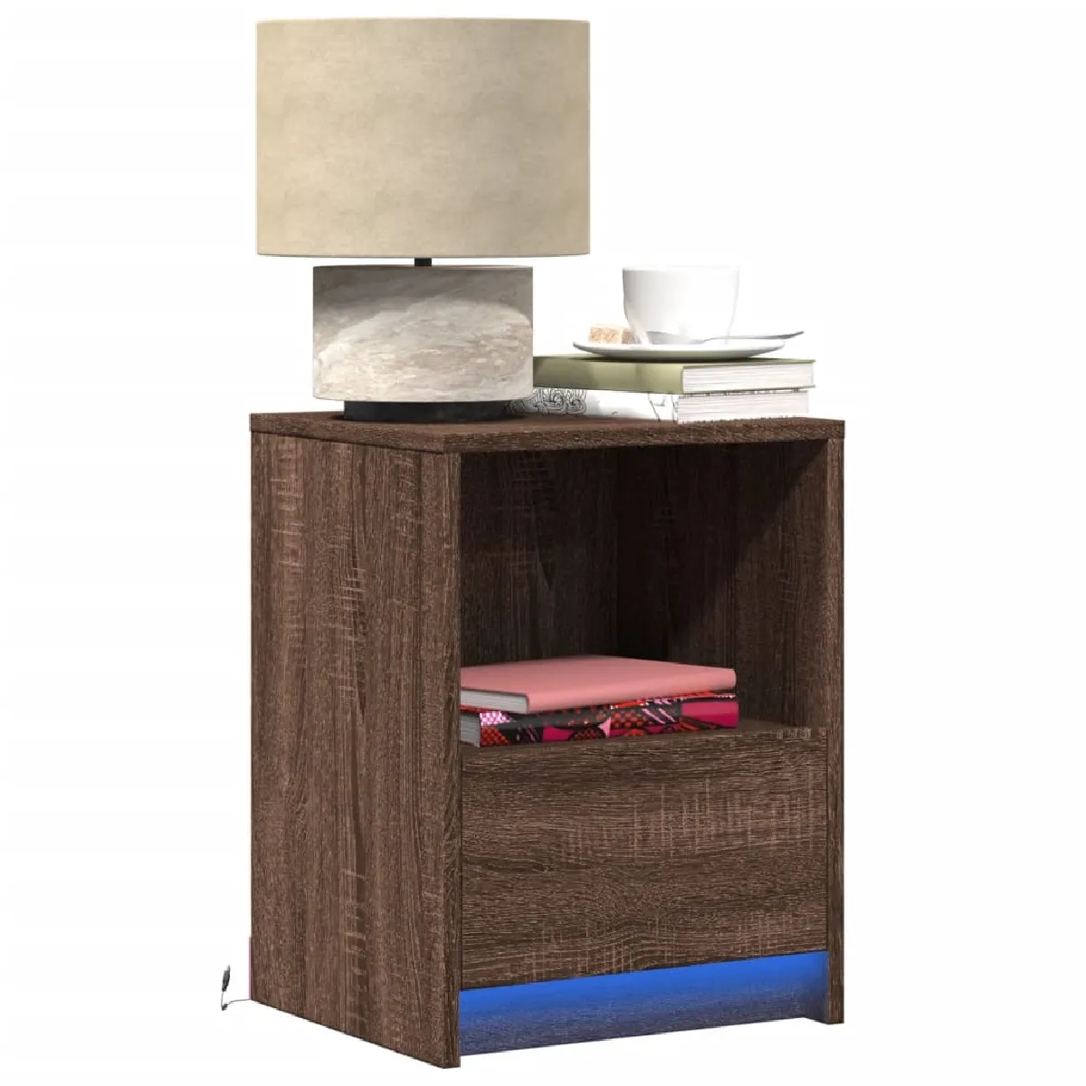 VidaXL Armoire de chevet LED