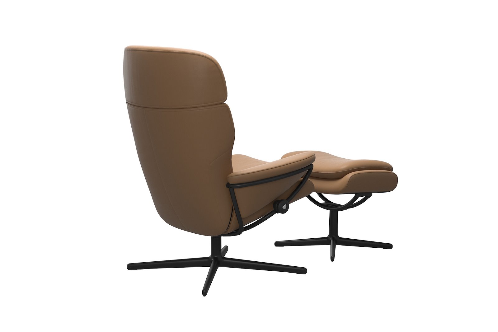 Rome lenestol m/krakk Hud Paloma Taupe - Cross - Matt Black