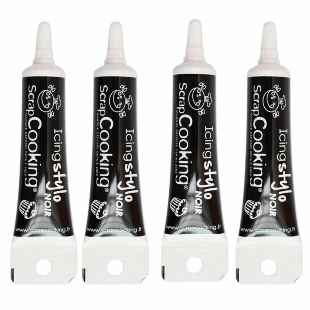 4 stylos de glaçage noirs