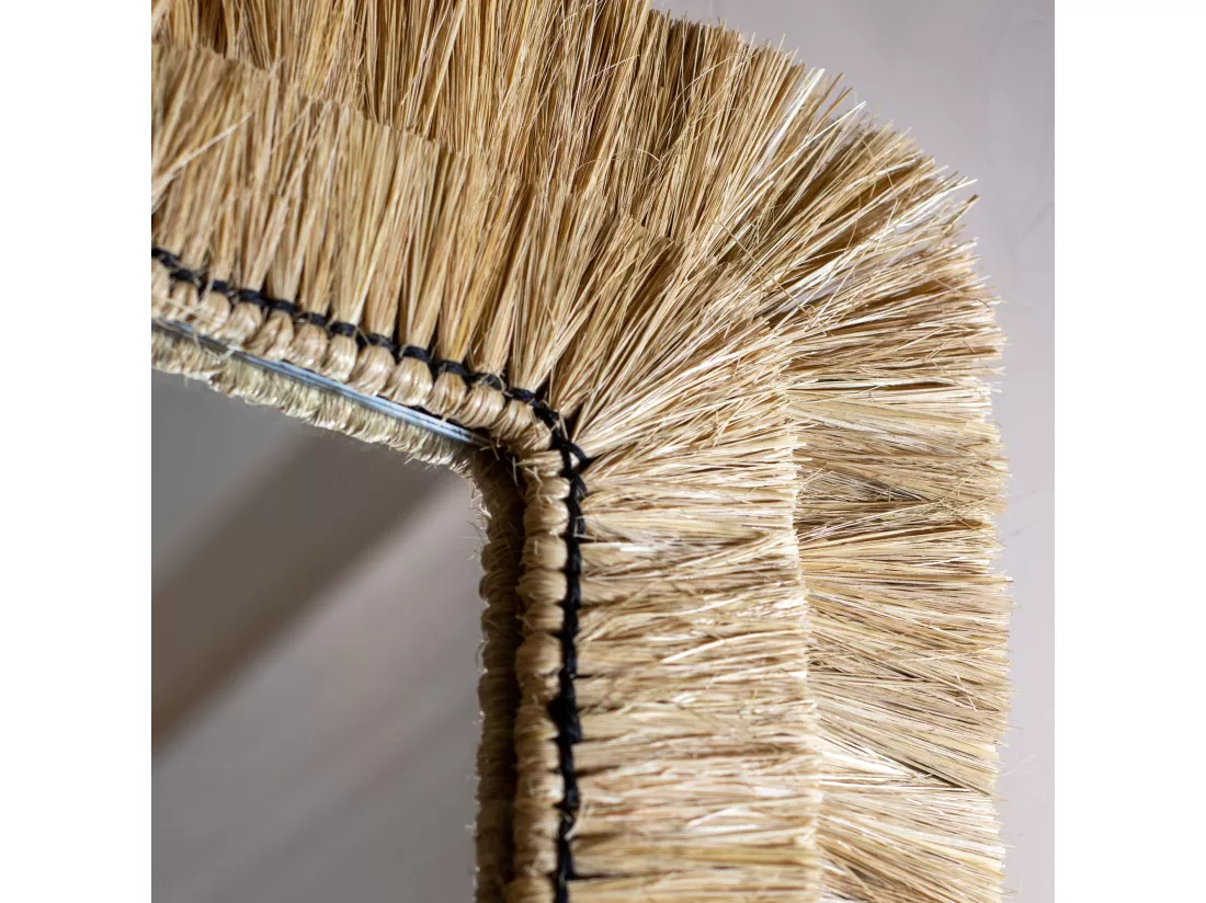 Now's Home - Miroir Carre En Raphia Naturel Tresse Main 46x2x46cm Kampala