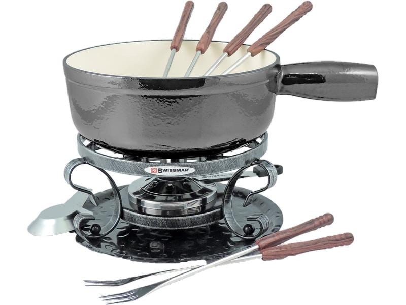 Swissmar Fondue-Set All-in-One 9 Teile, Grau Fondue Set