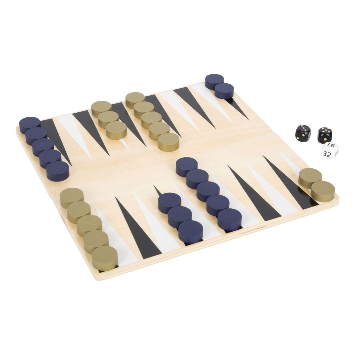 Small Foot-Schaak en Backgammon Spel (Golden Edition)