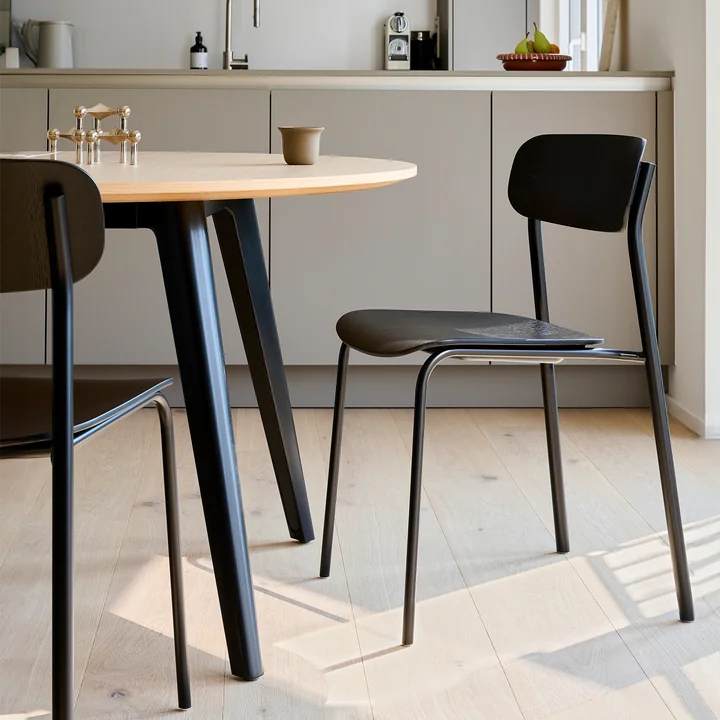 Thonet - S 243 Stuhl, Chrom / Eiche klar lackiert