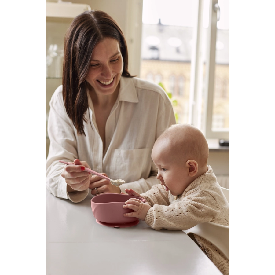 everyday® baby Esslernschüssel mit Saugfuß Silikon, nature red
