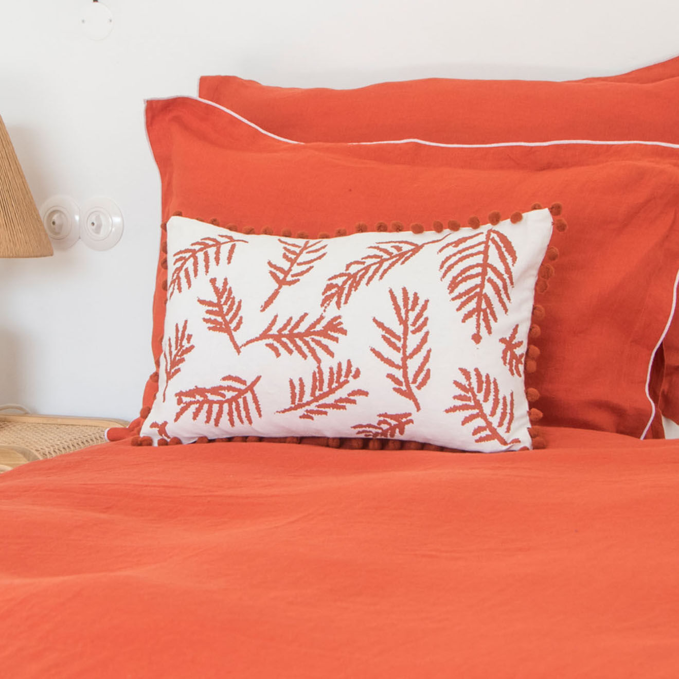 Febronie Home Taie d'oreiller 100% Lin Hortense terracotta