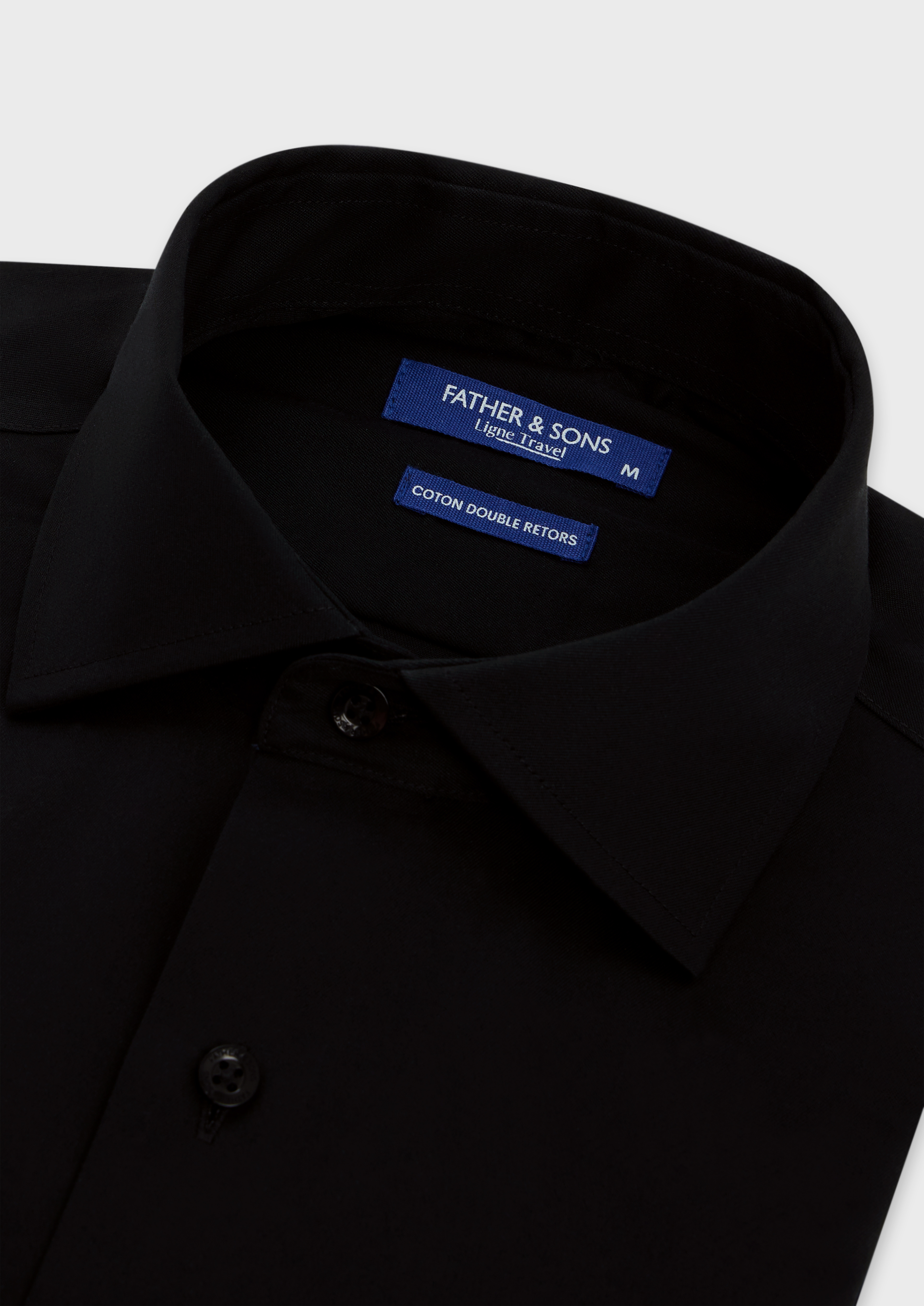 Chemise habillée non-iron Slim en popeline de coton uni noir