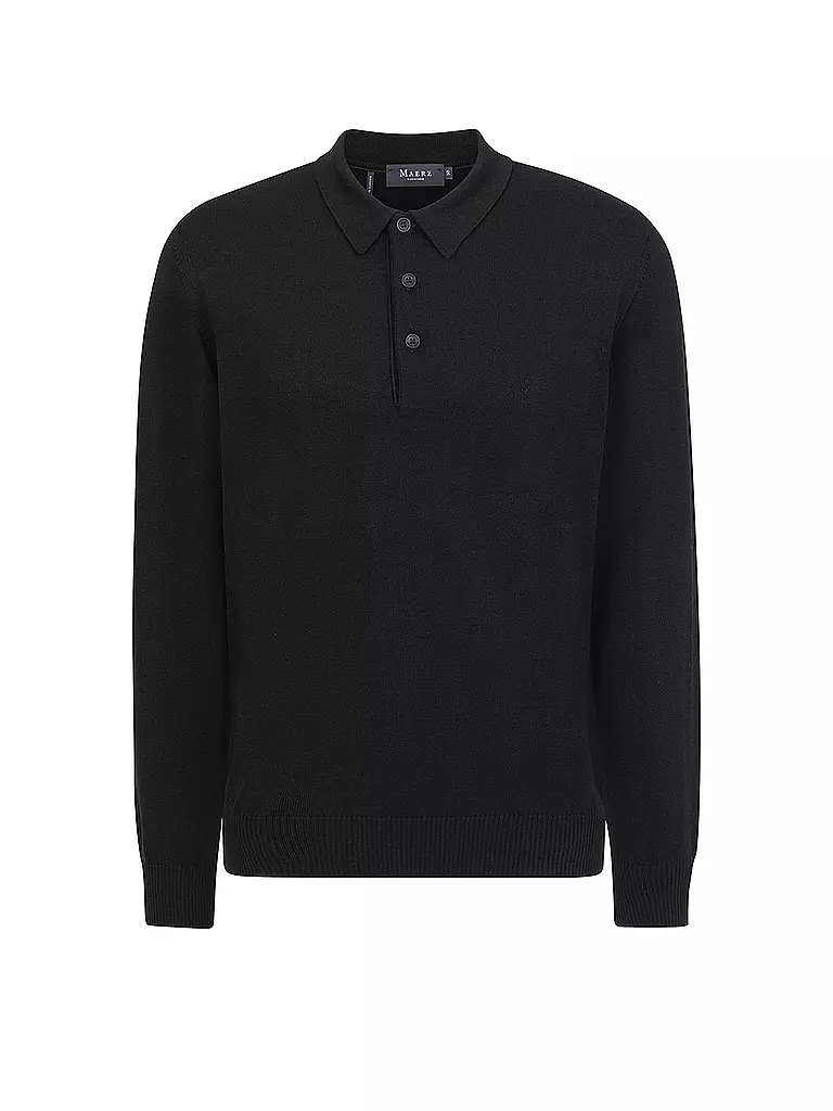 MAERZ Polo-Pullover schwarz