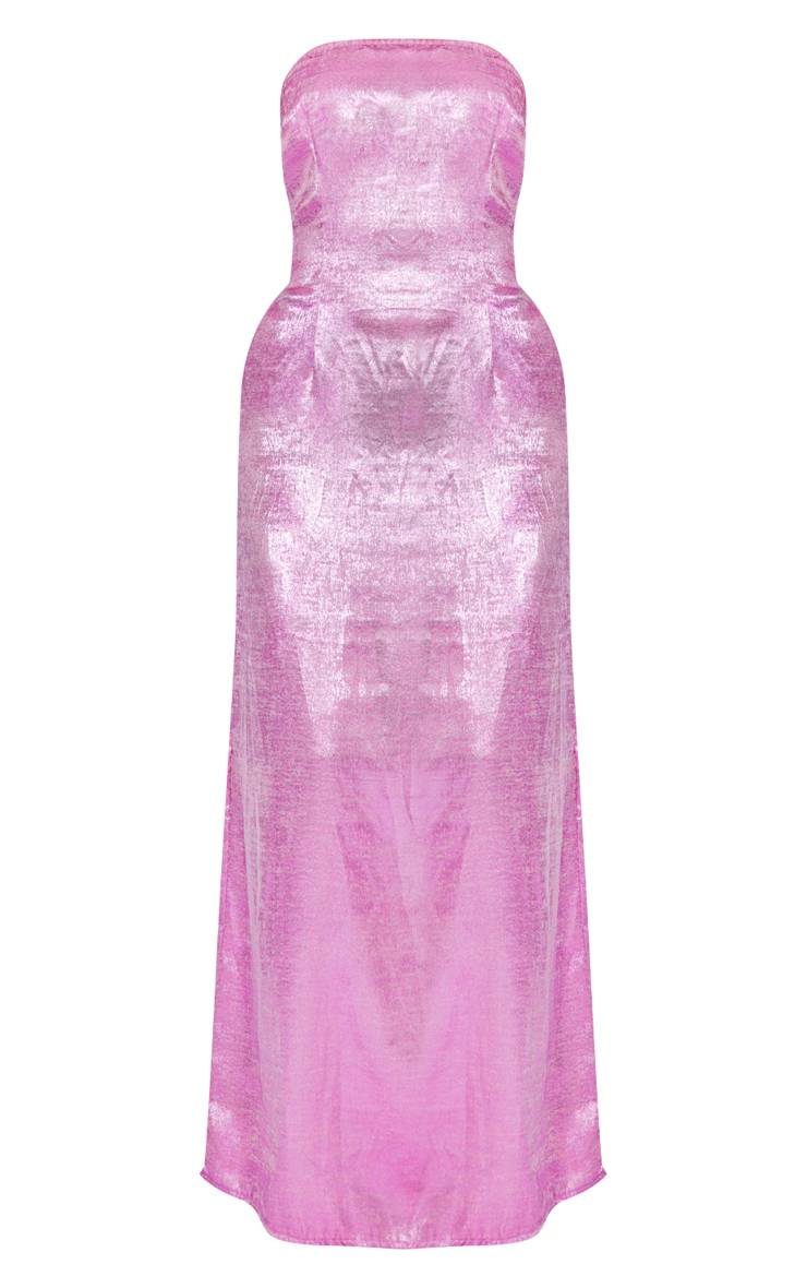 Rose Vif Robe Maxi Bandeau Texturée
