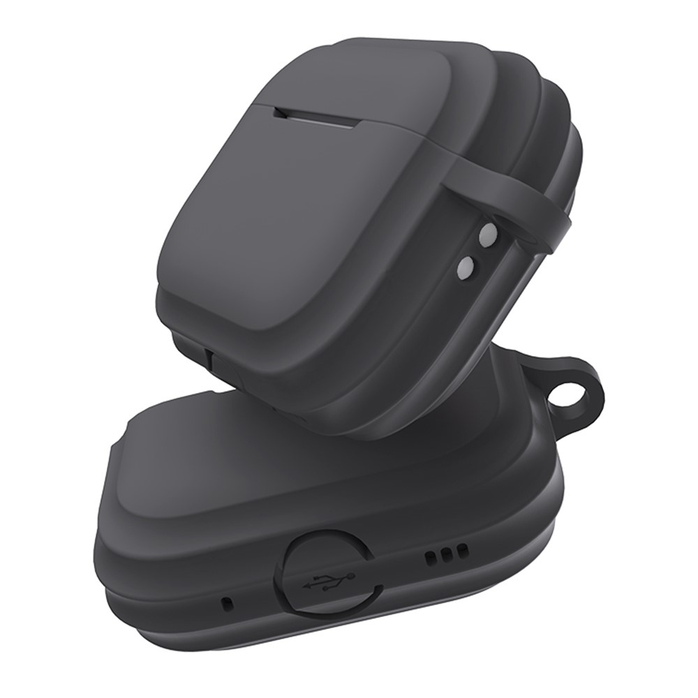 AirPods Pro 2 / AirPods Pro Rugged Silikon Case Schutzhülle Abdeckung mit Karabinerhaken - Orange (Matt)