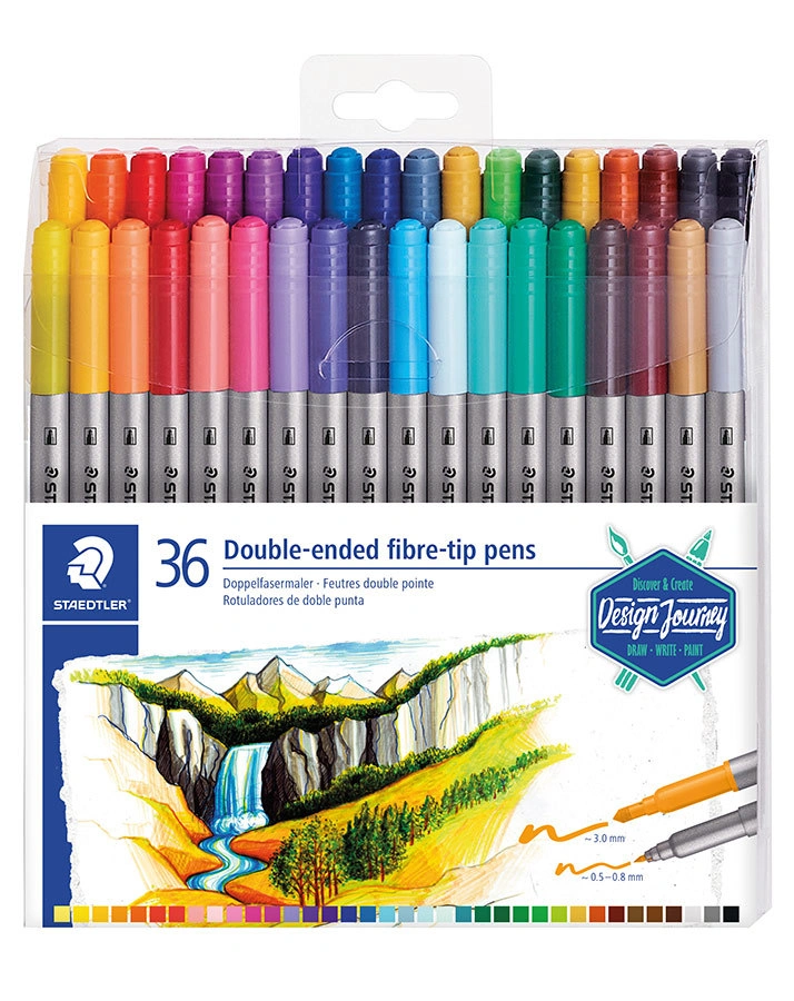 3200 TB36 Doppelfasermaler DESIGN JOURNEY im Etui mit 36 Farben