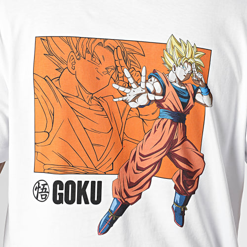 Tee Shirt Oversize Large Goku Blanc