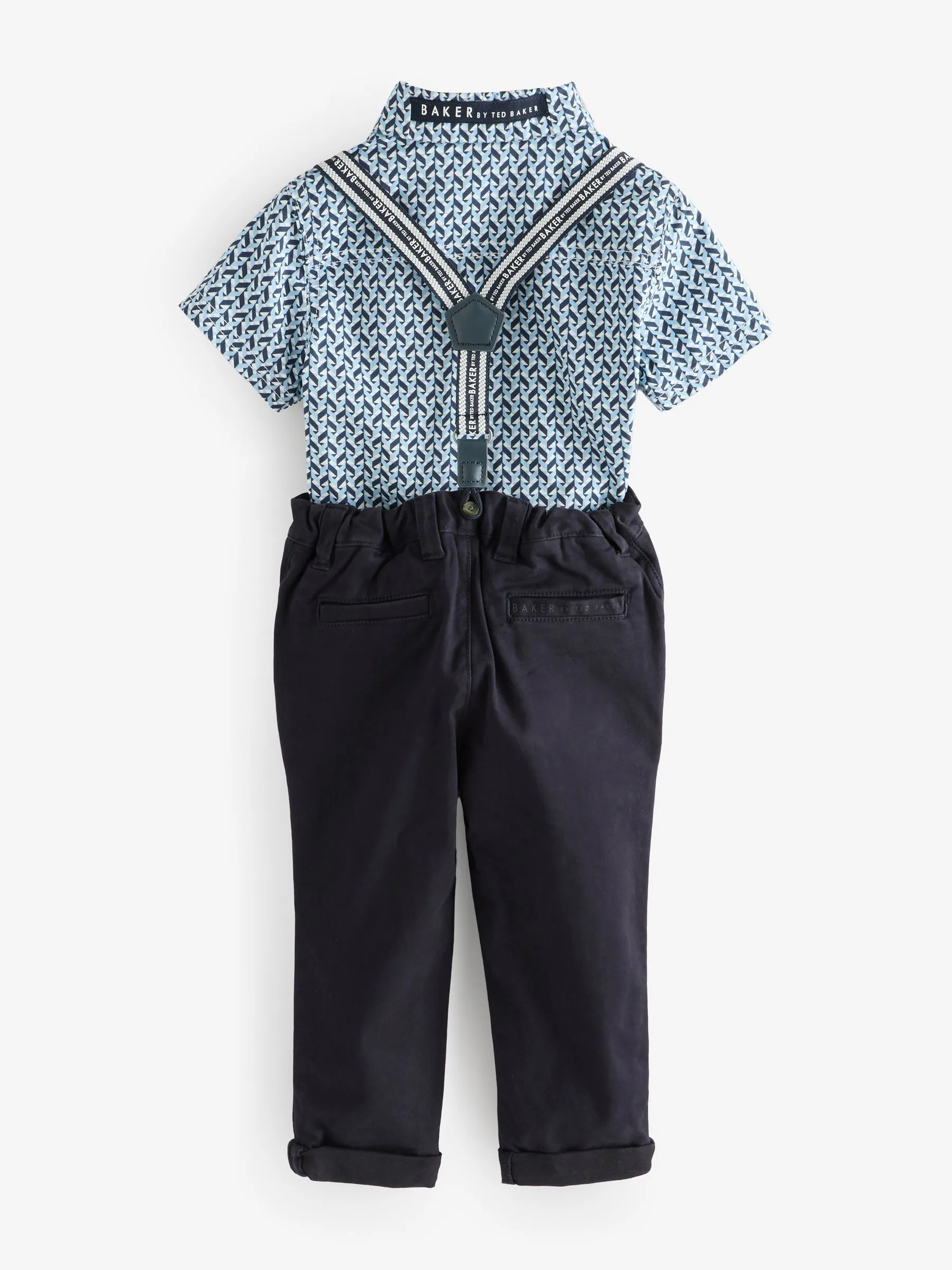 Marineblauw - Baker by Ted Baker Shirt Trousers and Braces Set