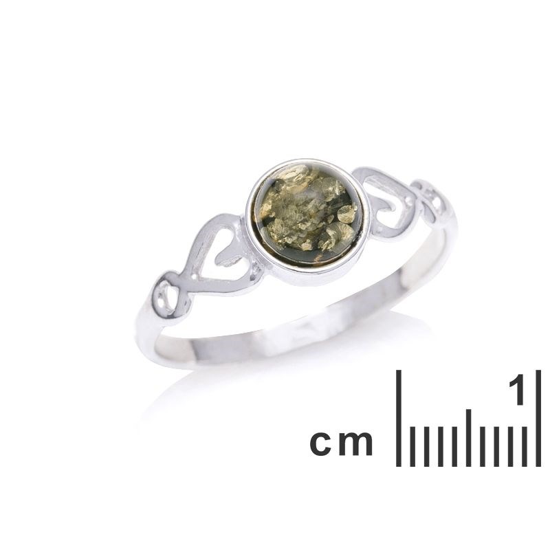 Bague argent 925 Ambre veritable de la mer Baltique