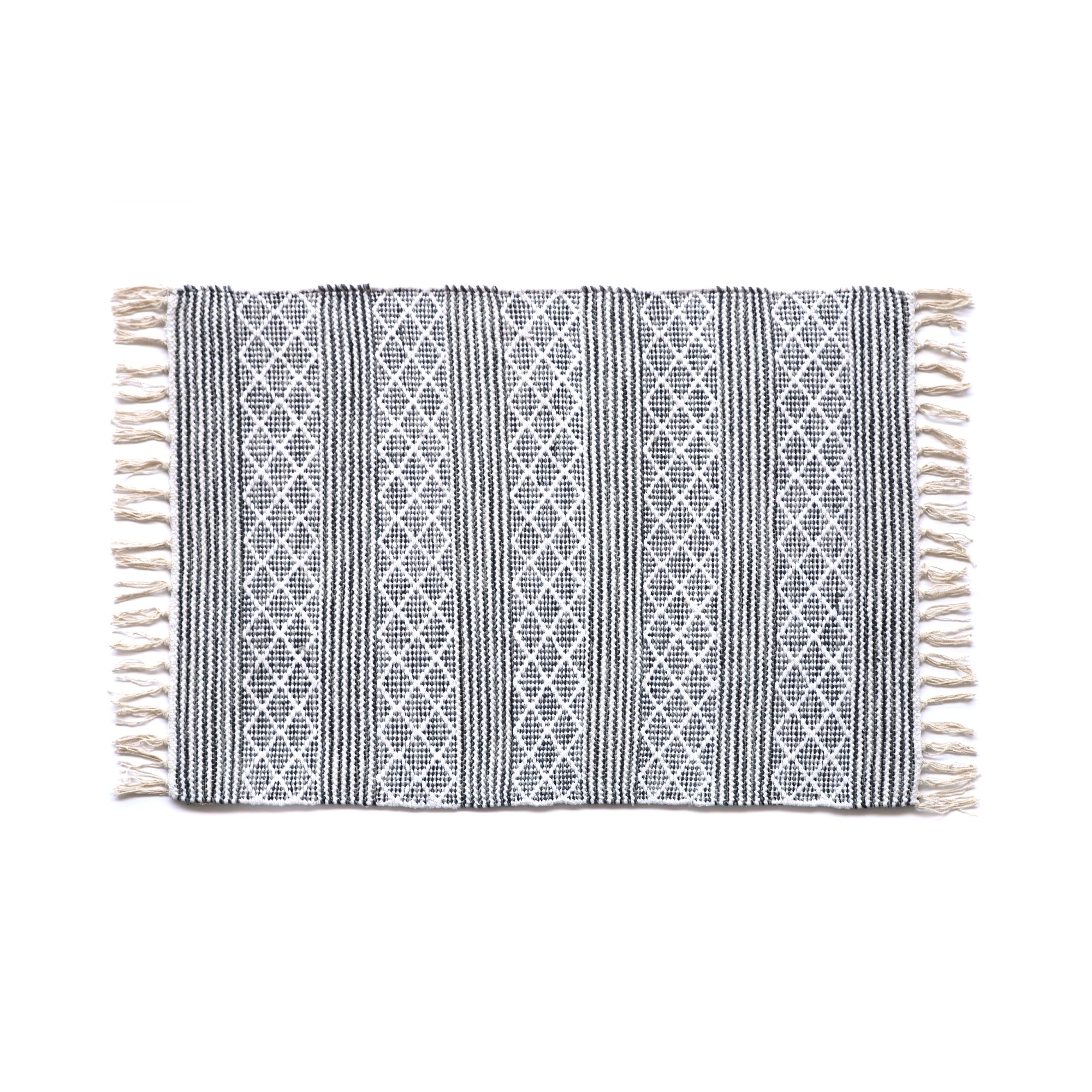 Mini-Rug 'Thamane', grau-weiß, T 60 cm, B 90 cm von fischer's lagerhaus