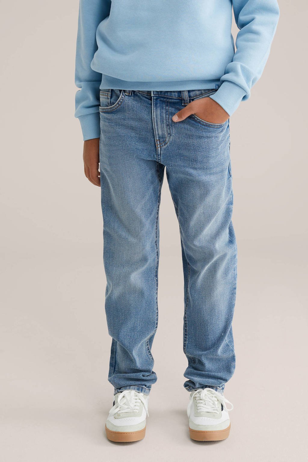 WE Fashion Blue Ridge waist regular fit jeans light blue denim
