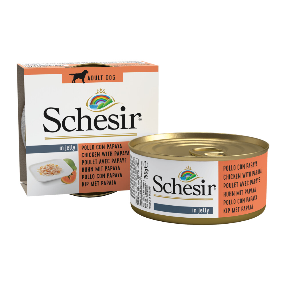 10x Schesir Hondenvoer Kip - Papaya150 gr