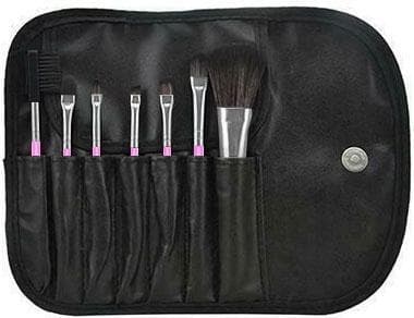 Professionelle skånsomme makeupbørster, 7-pakke, rosa