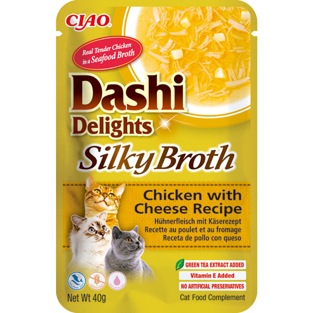 12x Ciao Dashi Delights Silky Broth Kattenvoer Nat Chicken & Cheese40 gr