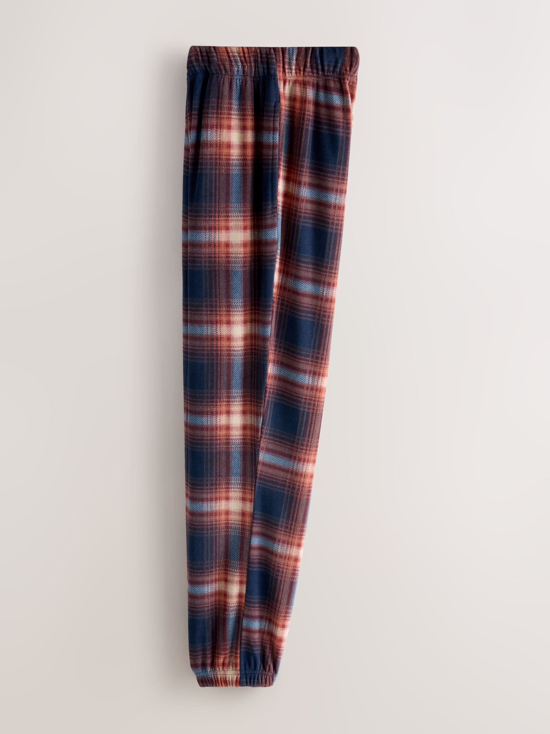 Paarsblauw - Thermische fleece pyjama's met ruit