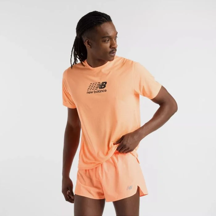 New Balance Herre T-shirts Athletics Graphic SS Tee Orange