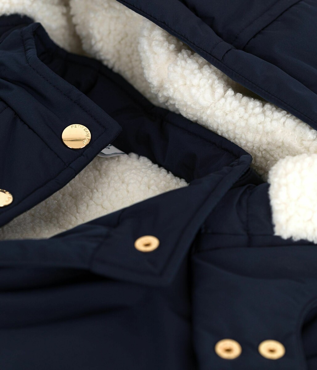 PETIT BATEAU<br>Parka com capuz removível e forro de sherpa