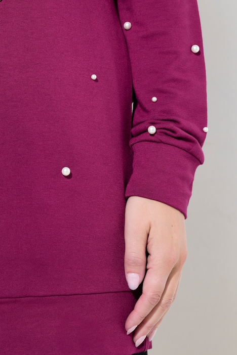 Sweatshirt, Zierperlen, Langarm