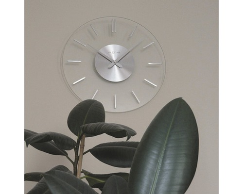Wandklok Stripe aluminium/glas Ø 31 cm