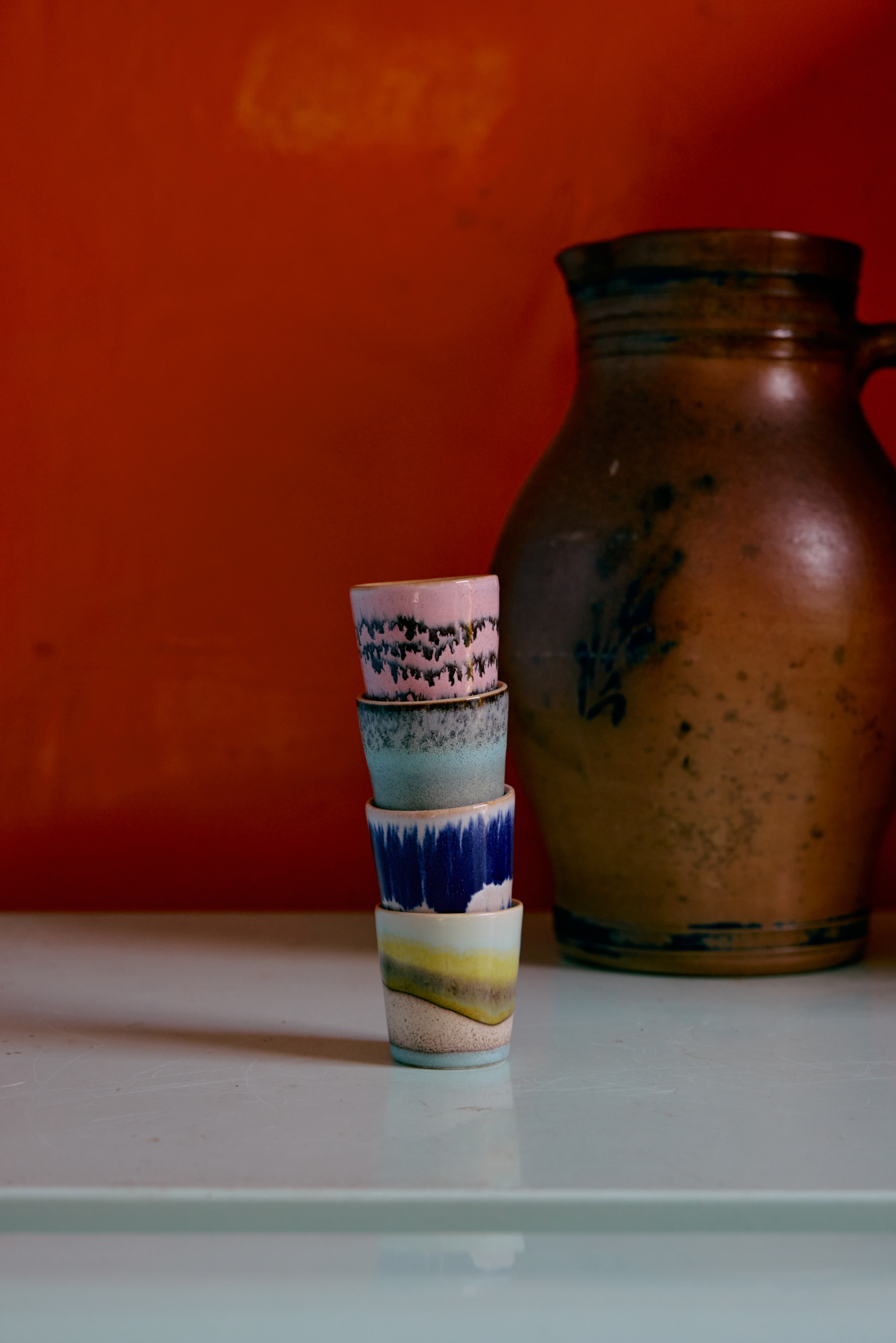 Servies 70's Ceramics eierdopje vibrance - set van 4