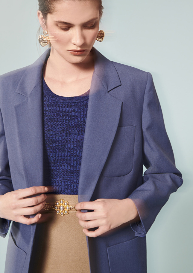 Débardeur Poshbleu chiné côtelé