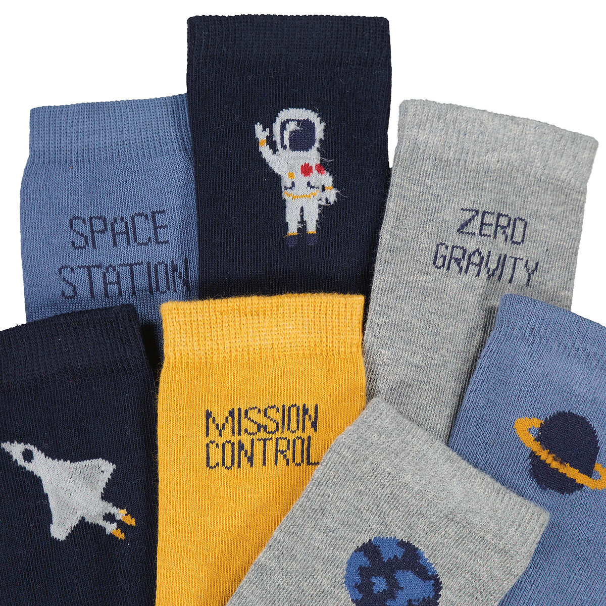 COLEÇÃO LA REDOUTE<br>Conjunto de 7 pares de meias com estampa espacial