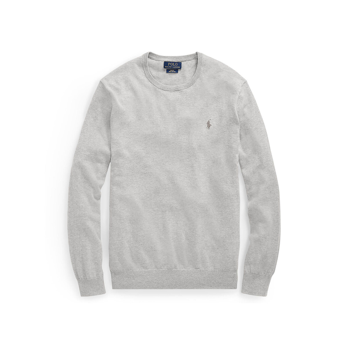 POLO RALPH LAUREN<br>Suéter de gola redonda em algodão pima