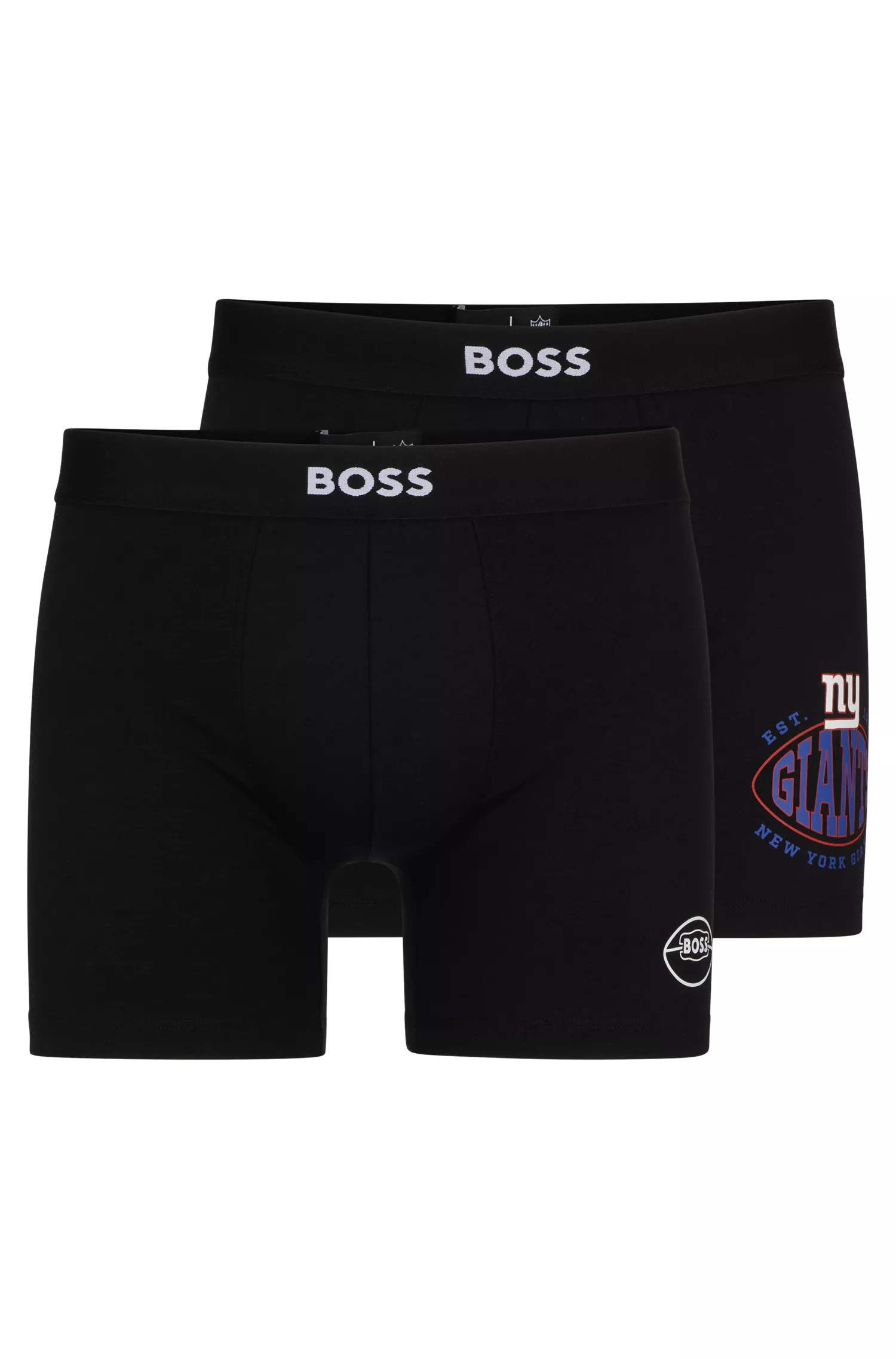 BOSS Black - Pacote duplo de cuecas boxer BOSS x NFL com estampa da colaboração.