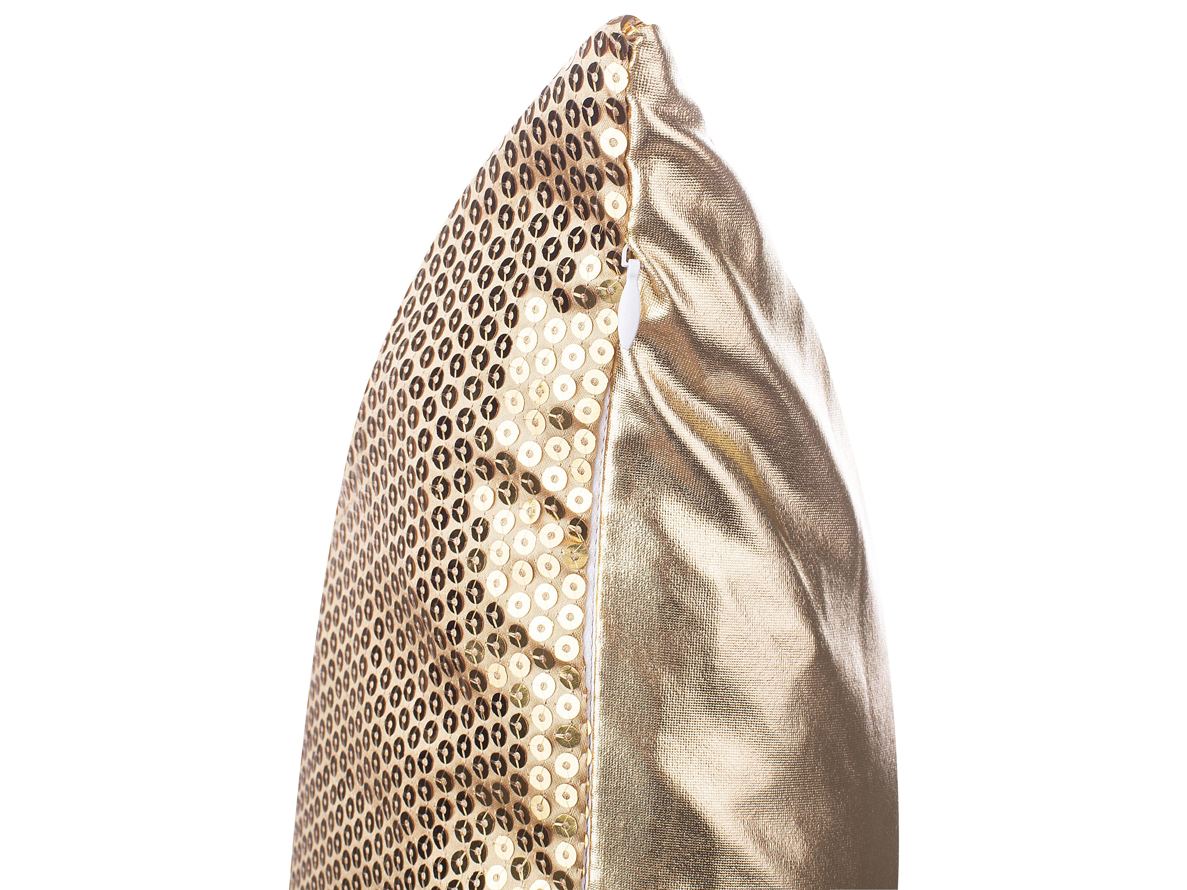 Set van 2 sierkussens ASTER 45 x 45 cm Goud effen