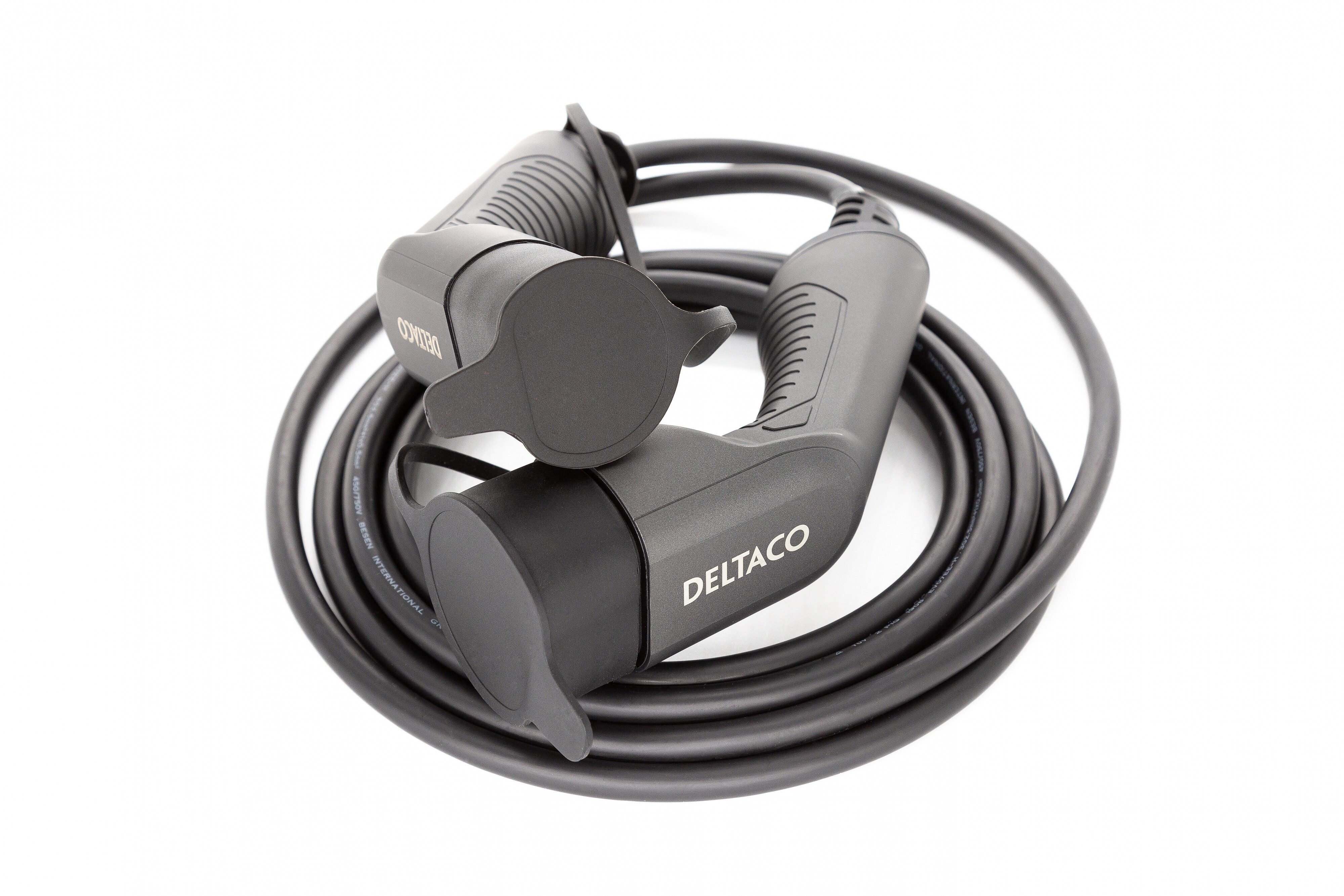 Deltaco E-Auto Ladekabel, Typ2 auf Typ2, 32 A, 7,6 kW, 1-phasig, 3m