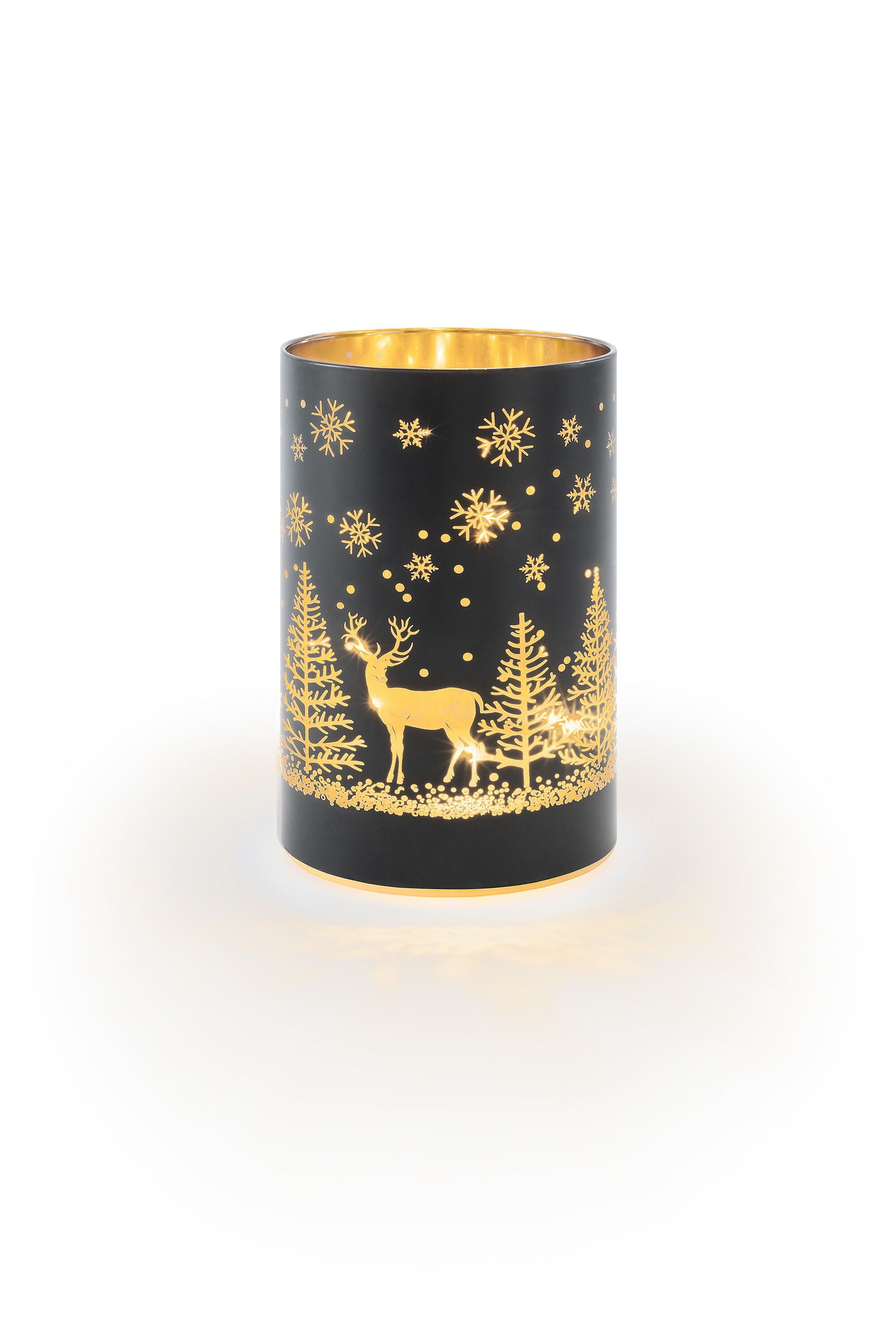 GLASS FOREST LED Licht - Schwarz / B: 11.5 cm x H: 16.5 cm