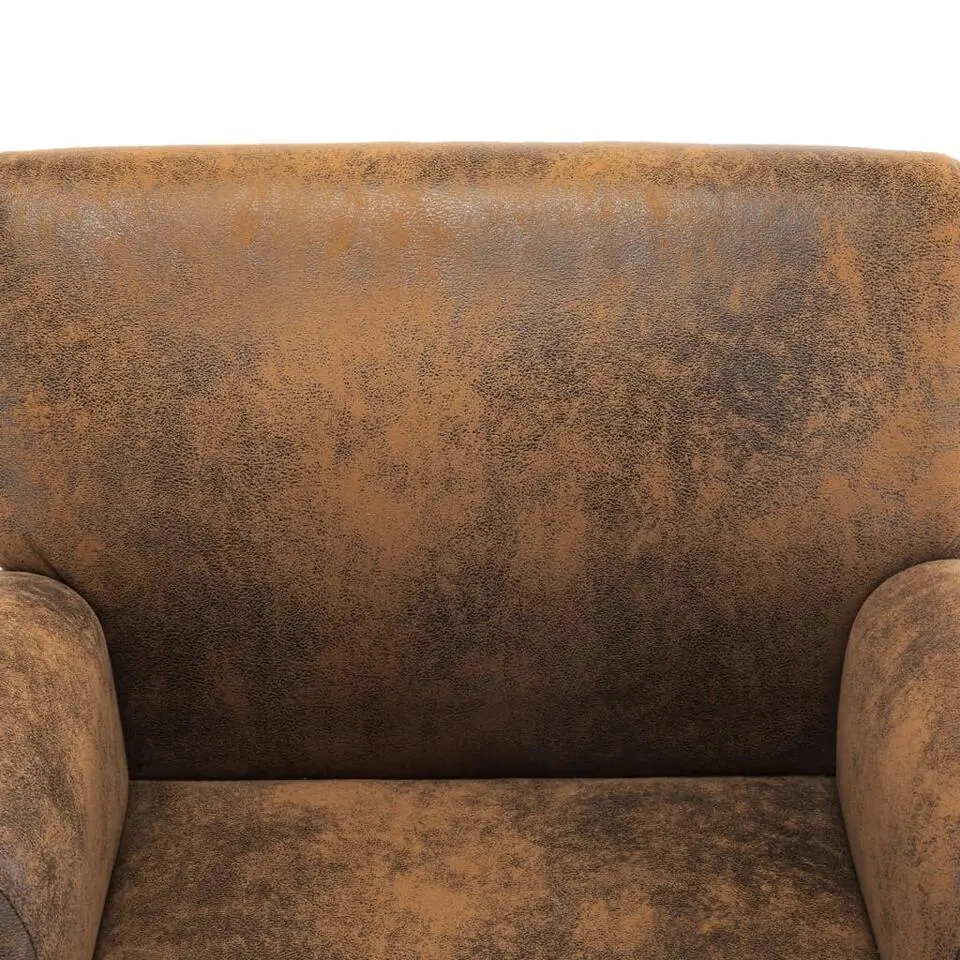 vidaXL Fauteuil kunstsuède bruin