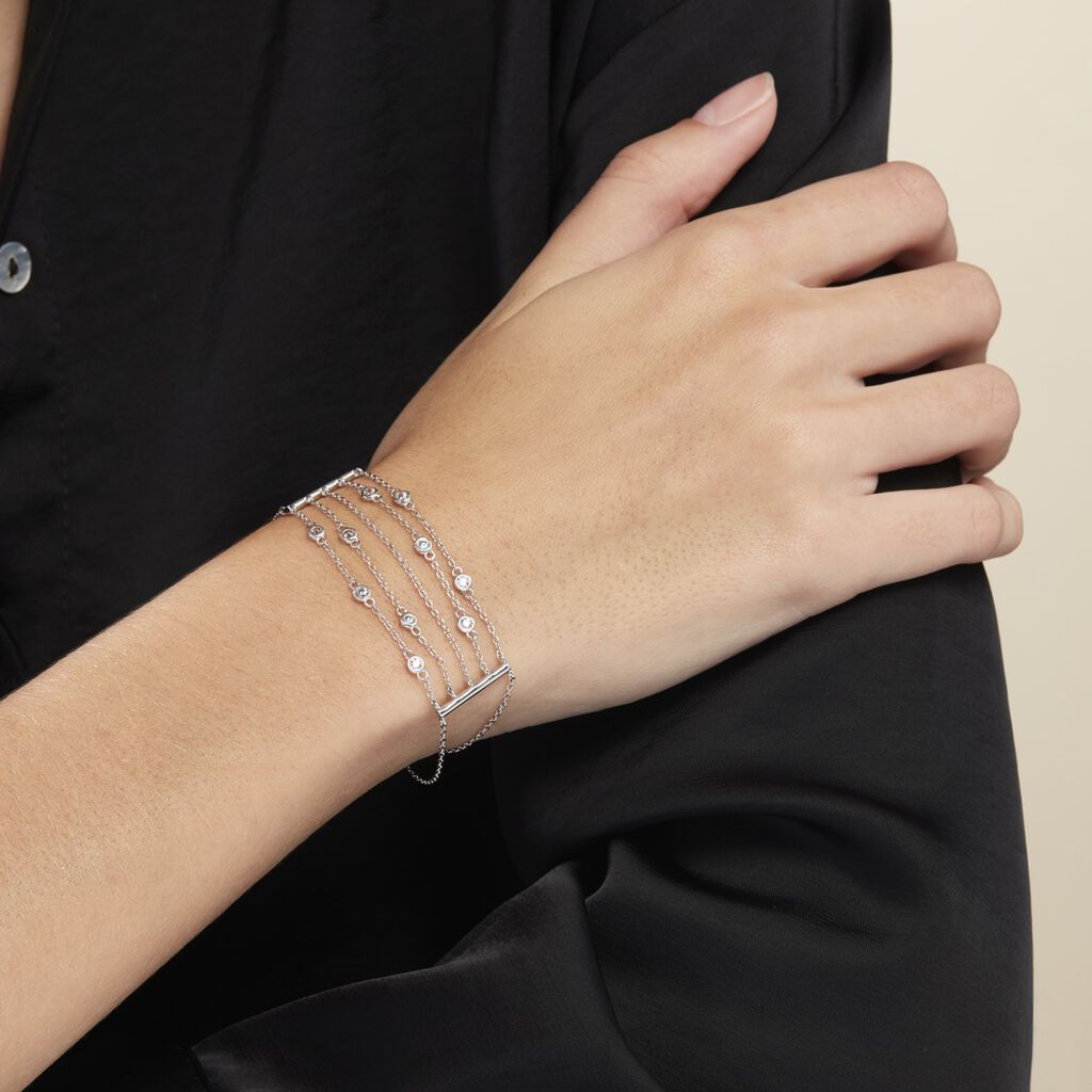 Bracelet Argent Blanc Edvard Oxydes De Zirconium