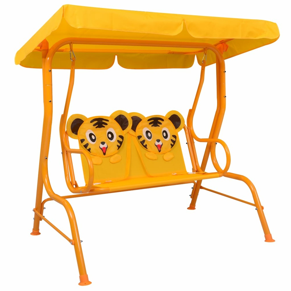 Balancelle pour enfants jaune 115x75x110 cm tissu