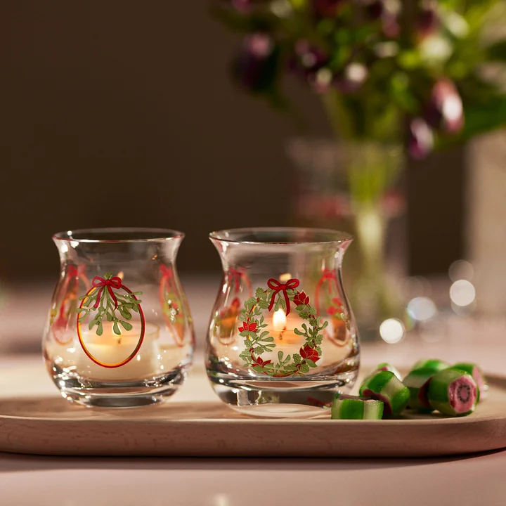 Holmegaard - Christmas Weihnachtsteelichthalter 2024, H 7,5 cm, multicolor (2er-Set)