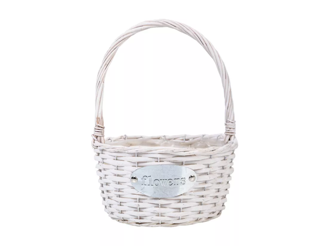 Panier en osier blanc D23x29h cm