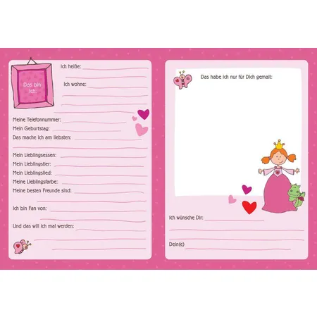 Goldbuch Kindergarten Freundebuch Prinzessin