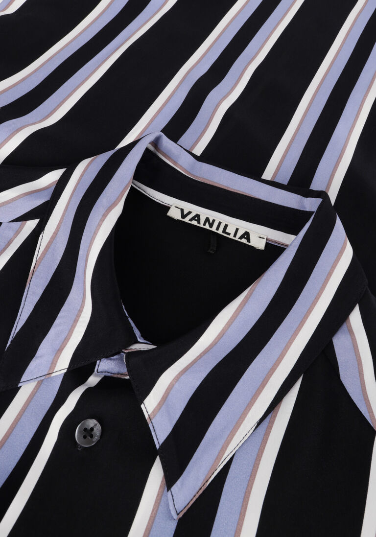 VANILIA zwarte vanilia blouse blouse striped fit adjustable