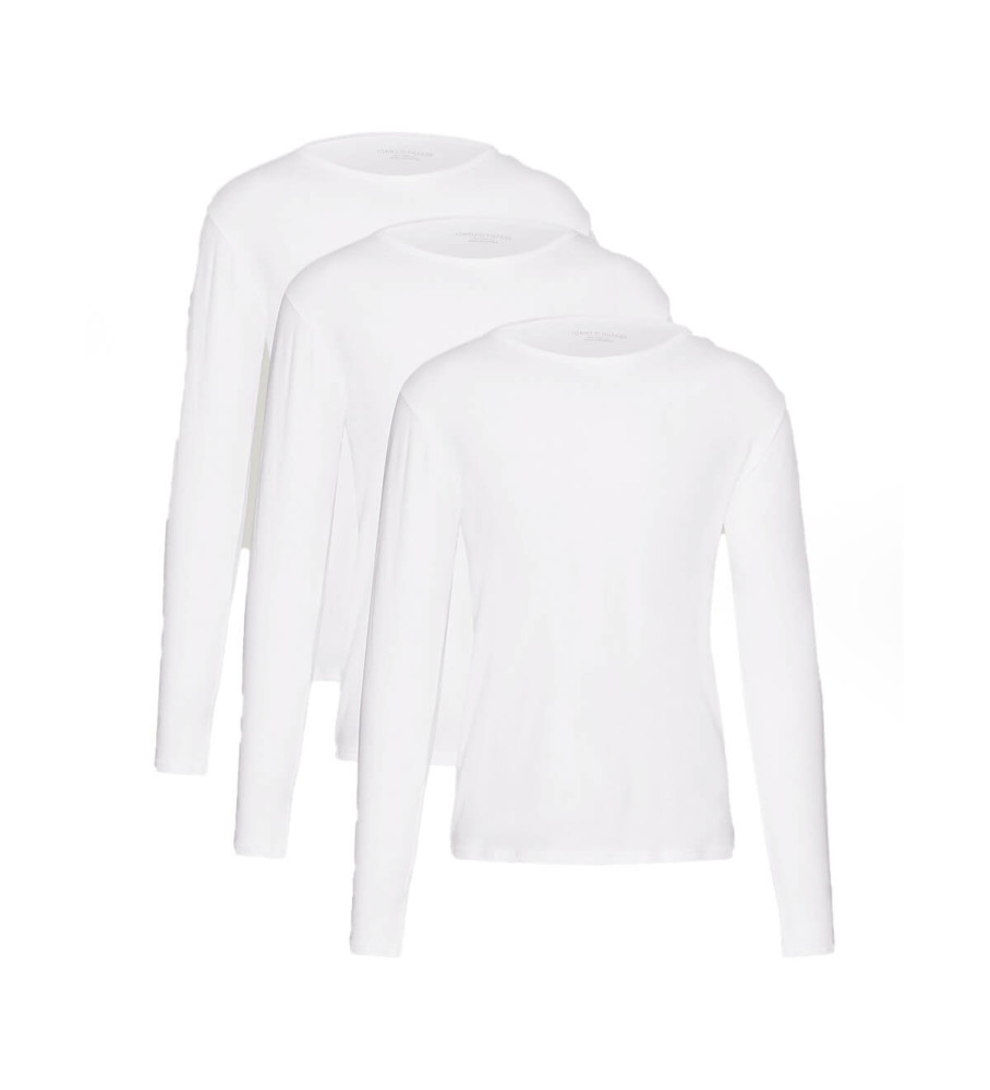 Conjunto de 3 camisetas de manga comprida brancas da Tommy Hilfiger