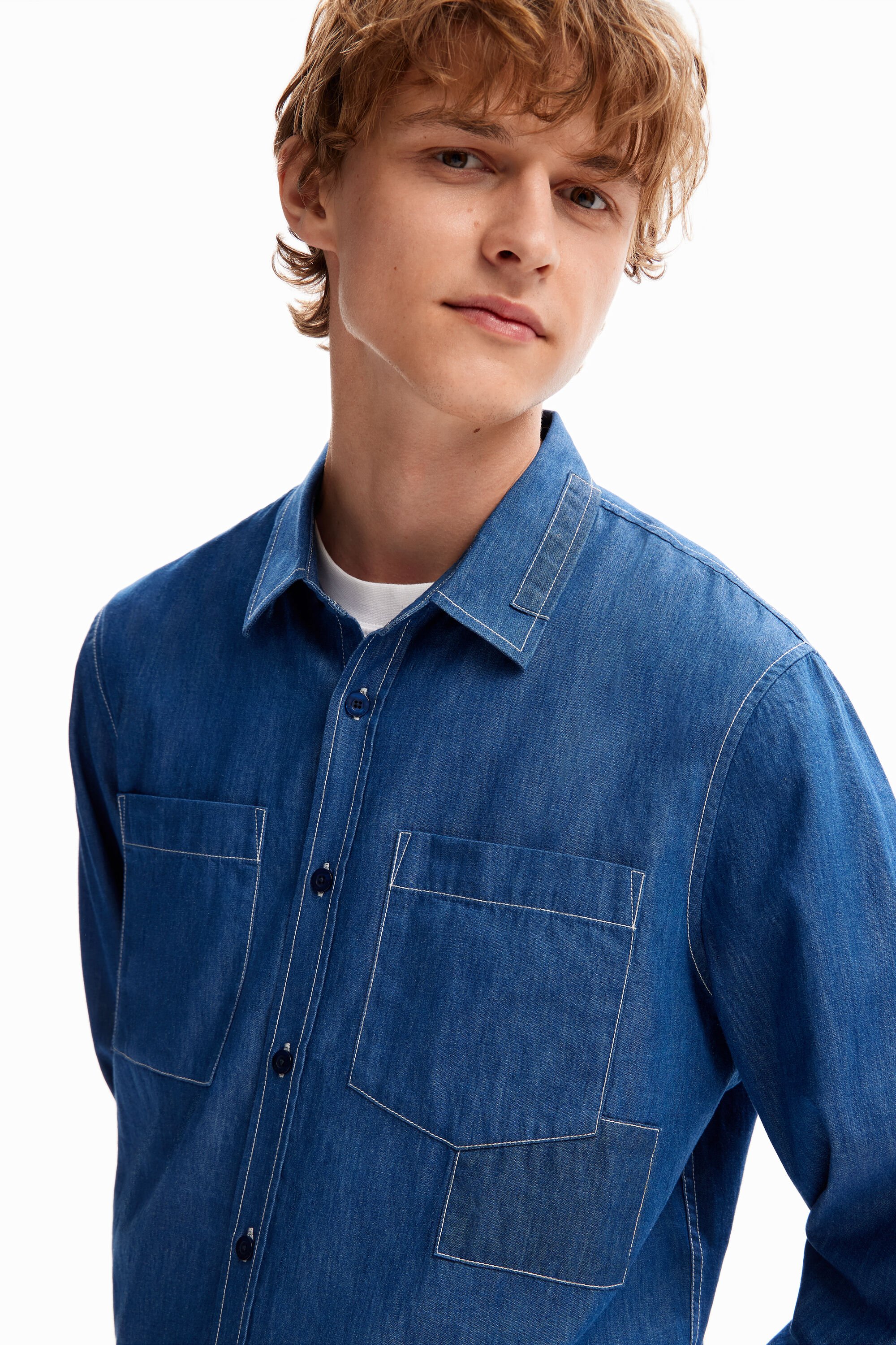 Chemise patchwork poches