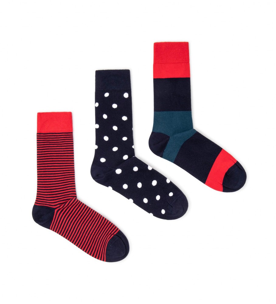 Pacote com 3 pares de meias Pepe Jeans com estampa de bolinhas multicoloridas
